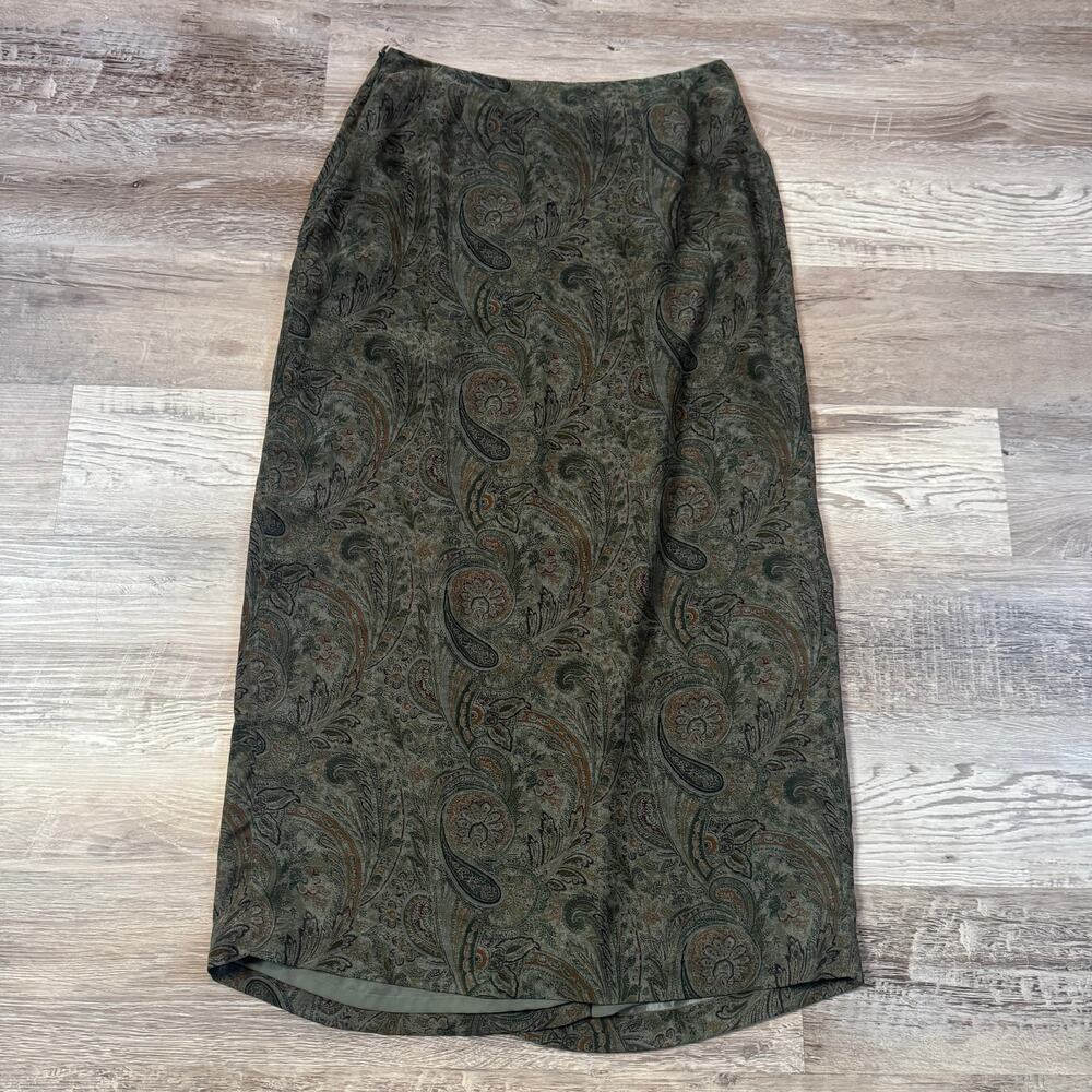 Vintage 90s Paisley Maxi Skirt Whimsigoth Dark Academia Boho Fairy Grunge Fall